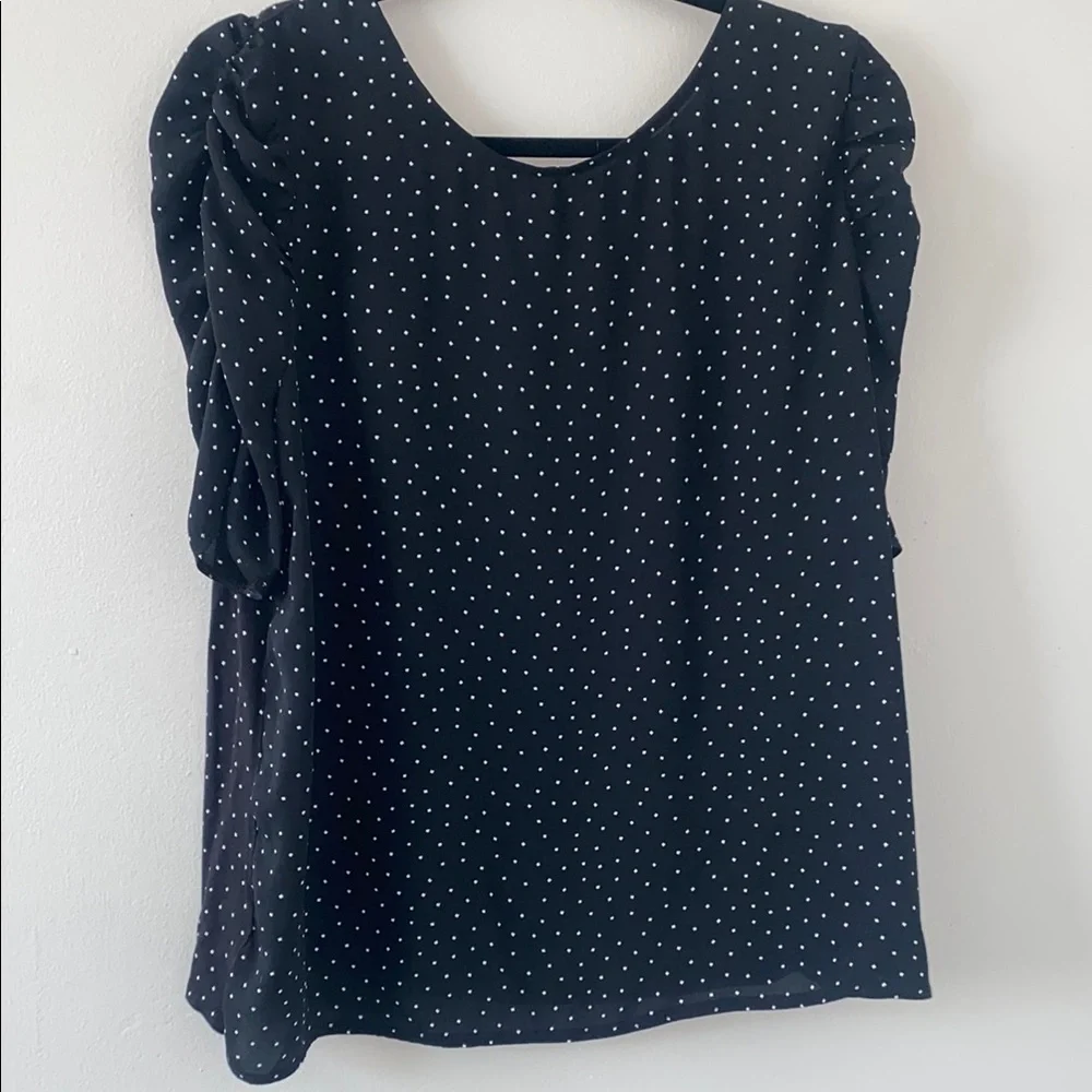 Loft Black Polka Dot Women's Top - Picture 1 of 5
